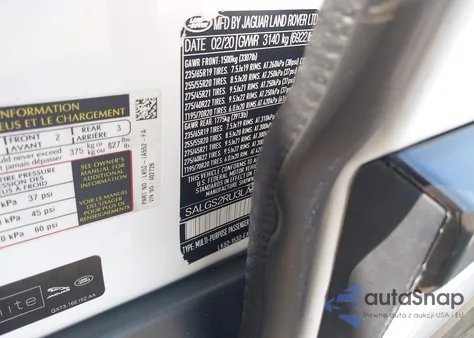 2020 Land Rover Range Rover Hse из США, поврежденный, VIN SALGS2RU3LA590695